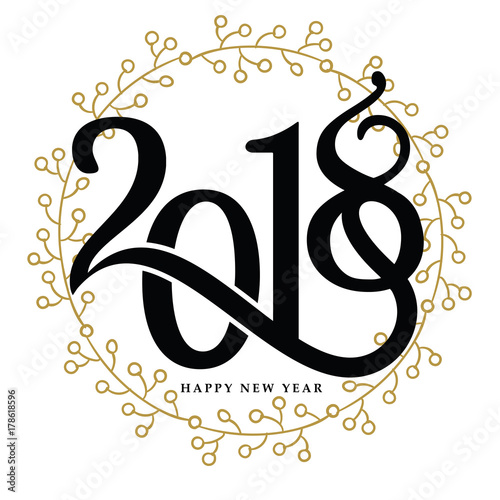vector illustration card with a greeting of the new year