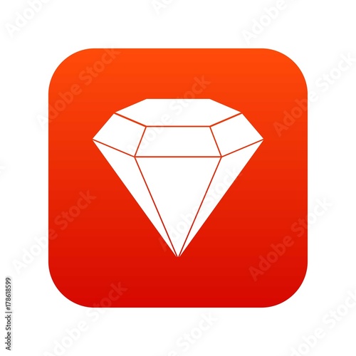 Brilliant gemstone icon digital red Free Download Brilliant gemstone icon digital red - GFXLoad