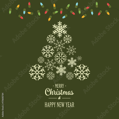 vector card with happy Christmas and happy new year