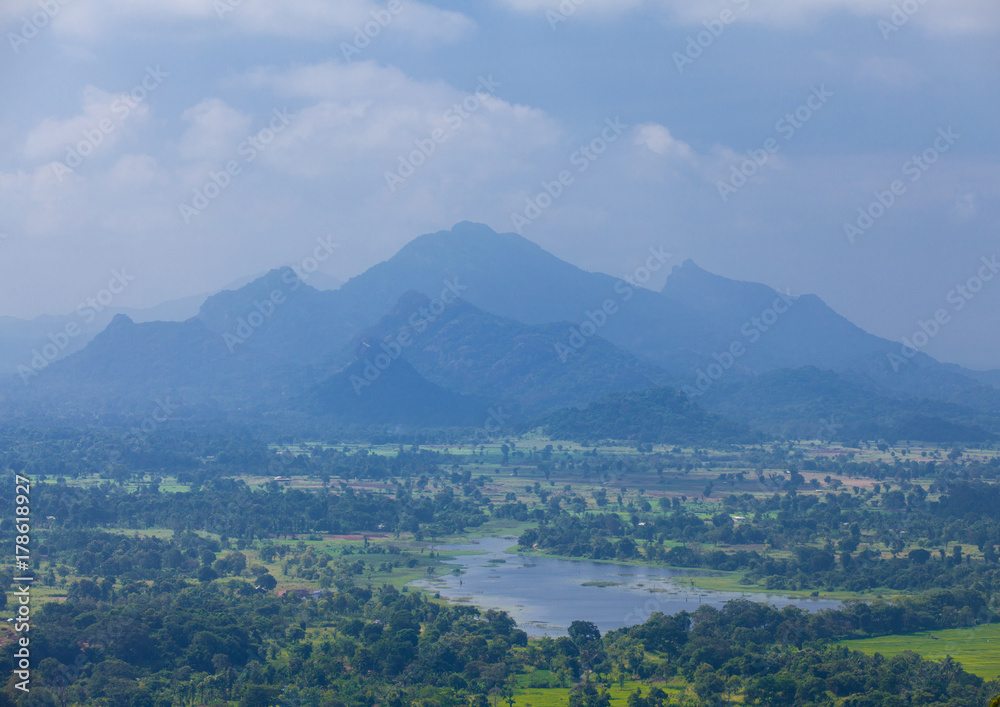View at mountains at Sri Lanka from Sigiriya