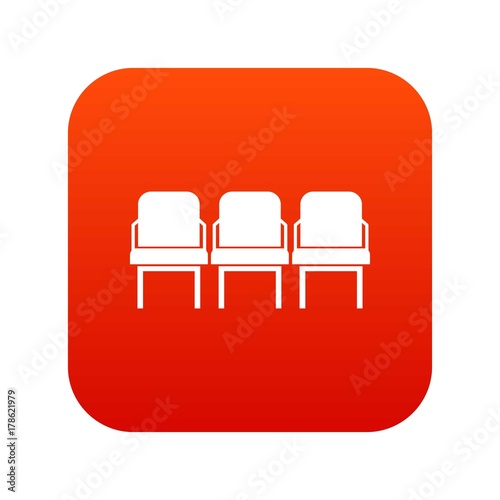 Chairs in the departure hall icon digital red
