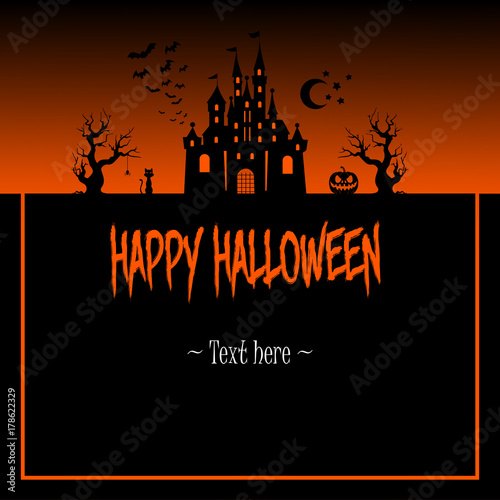 Frame happy halloween on isolated background