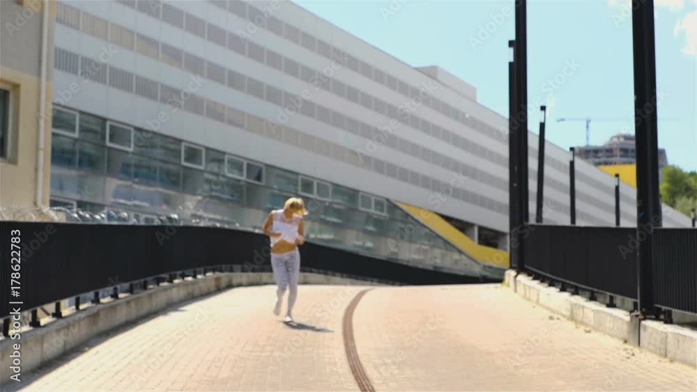 Fitness woman on stadium Fitness woman on stadium