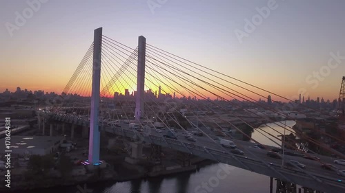 alt sunset orbiting clockwise around Kosciuszko Bridge photo