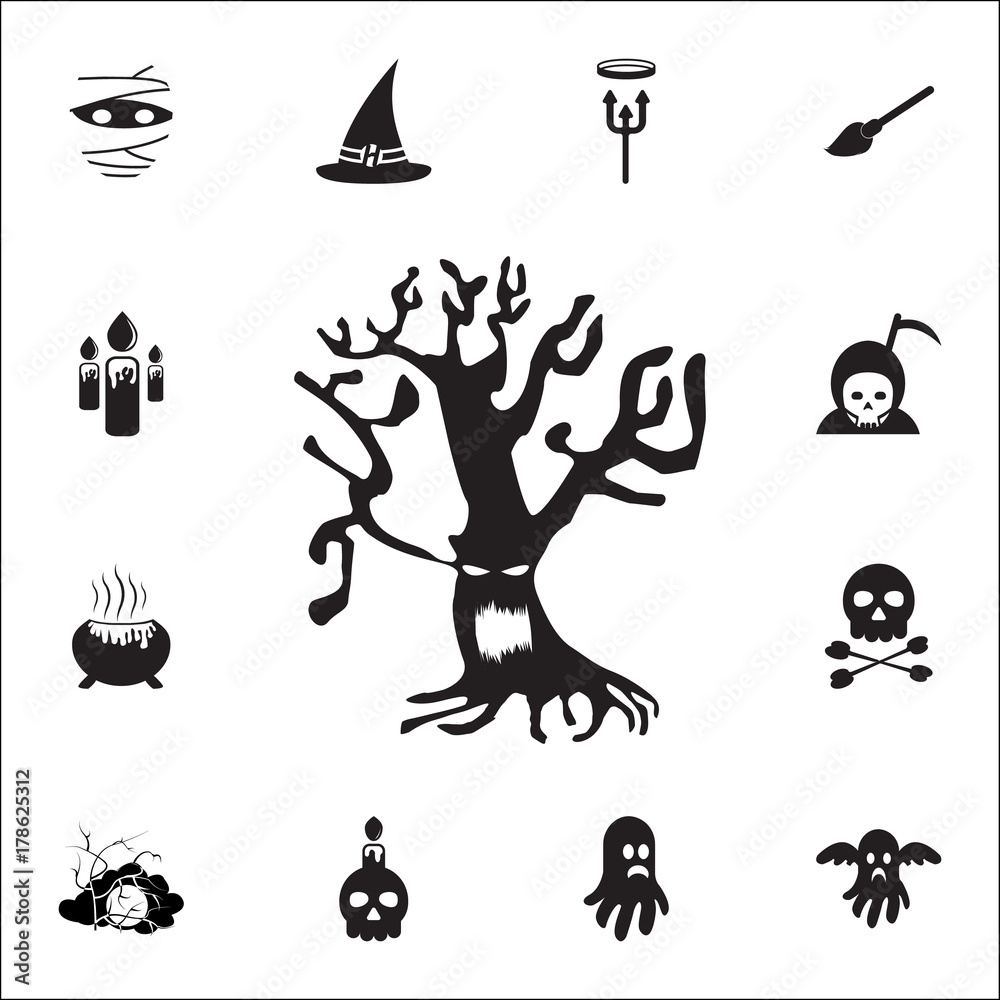 Halloween Tree icon. Set of Halloween icons
