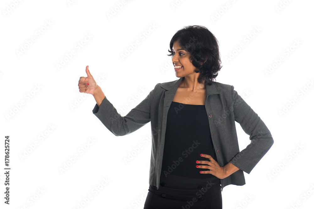 indian business female thumbs up indian business female thumbs up