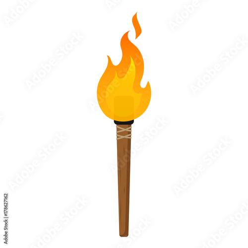 Torch. Flat design. Vector. photo