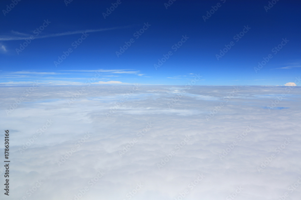 The cloud sky view from aeroplane window.