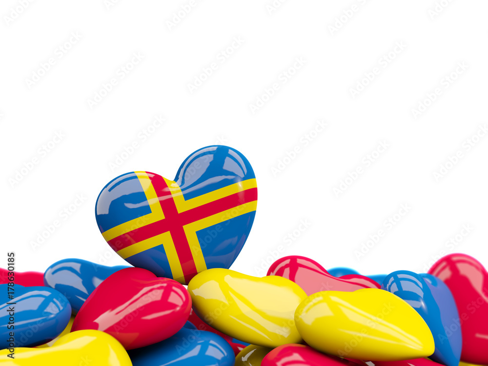 Heart with flag of aland islands