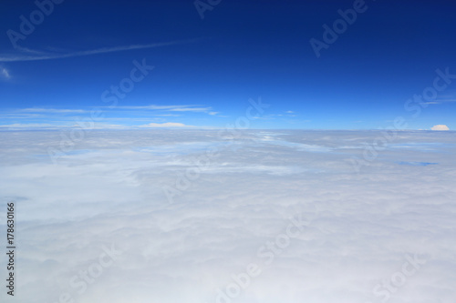 The cloud sky view from aeroplane window. © zilvergolf
