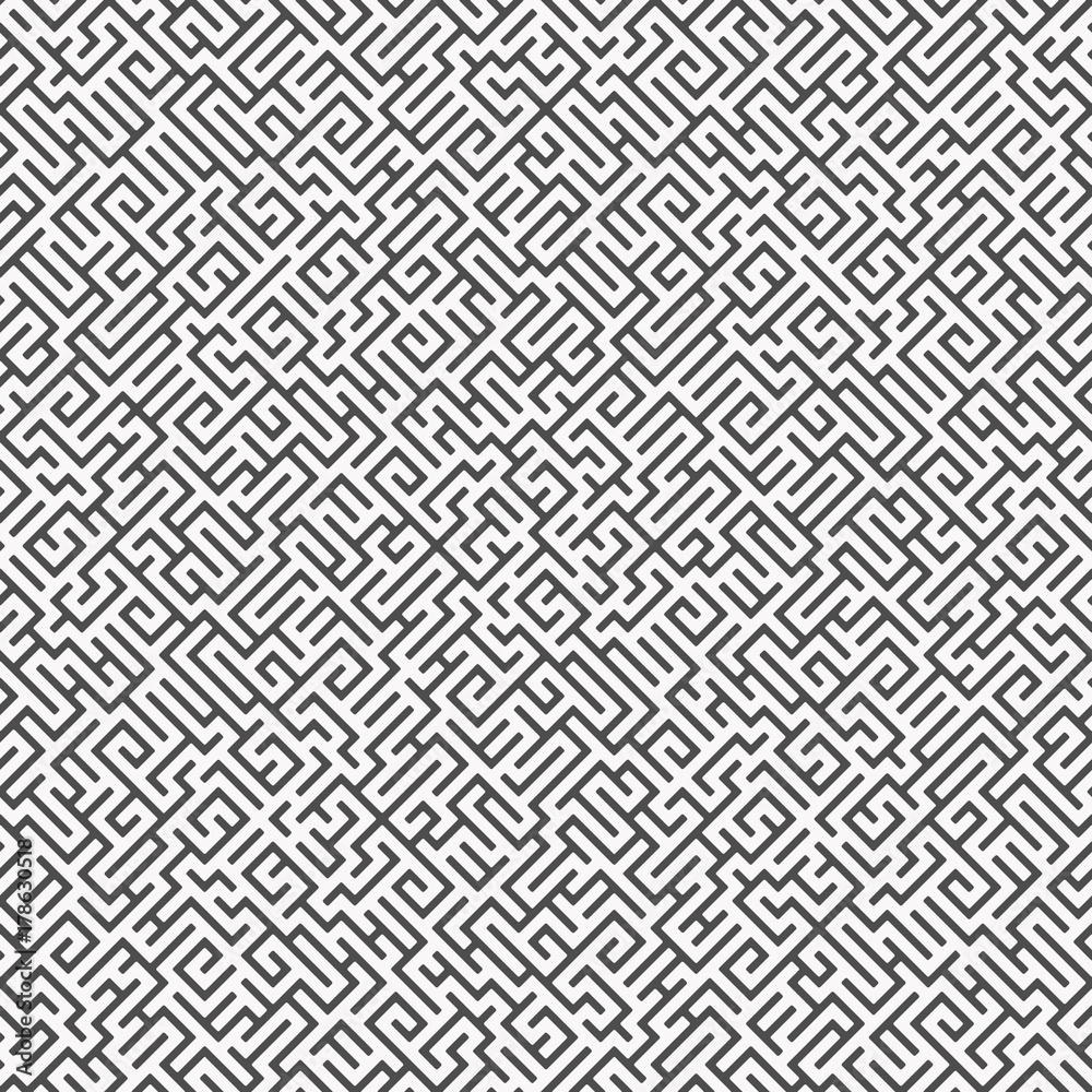 Monochrome geometric seamless pattern. Abstract maze background. Monochrome geometric seamless pattern. Abstract maze background.