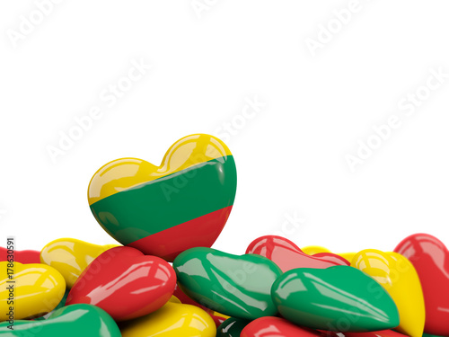 Heart with flag of lithuania photo