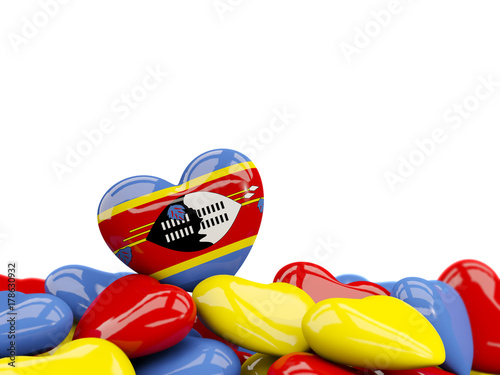 Heart with flag of swaziland