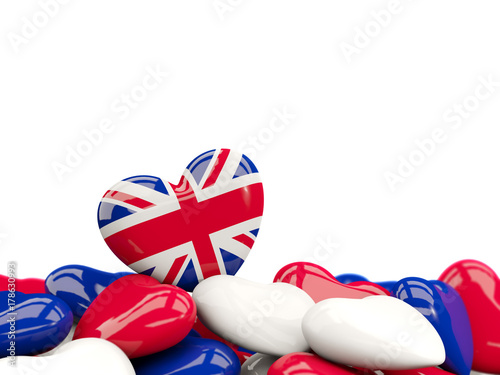 Heart with flag of united kingdom