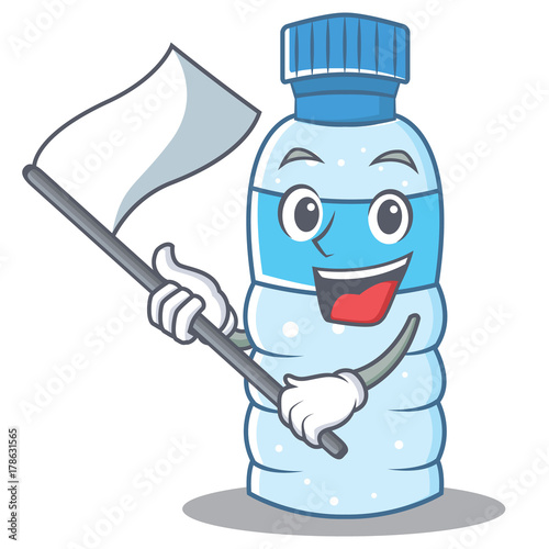 With flag bottle character cartoon style