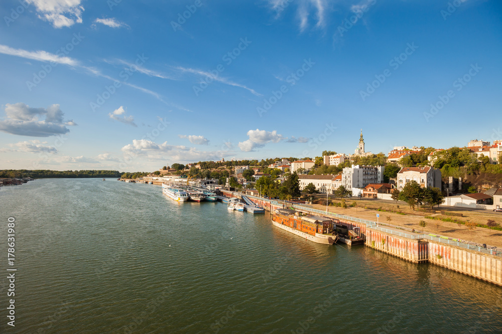 River boats and barges (Splavs), Sava, Belgrade