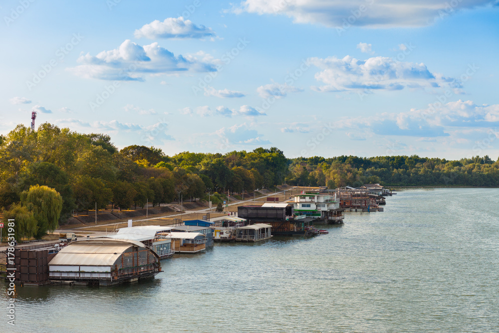 Splavs (river barges) on the Sava, Belgrade