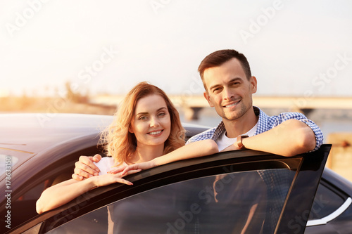 Beautiful young couple stan...