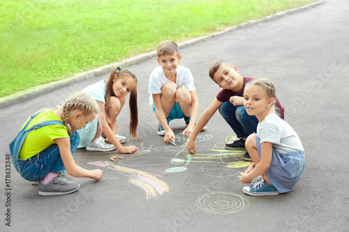 Cute little children drawin...