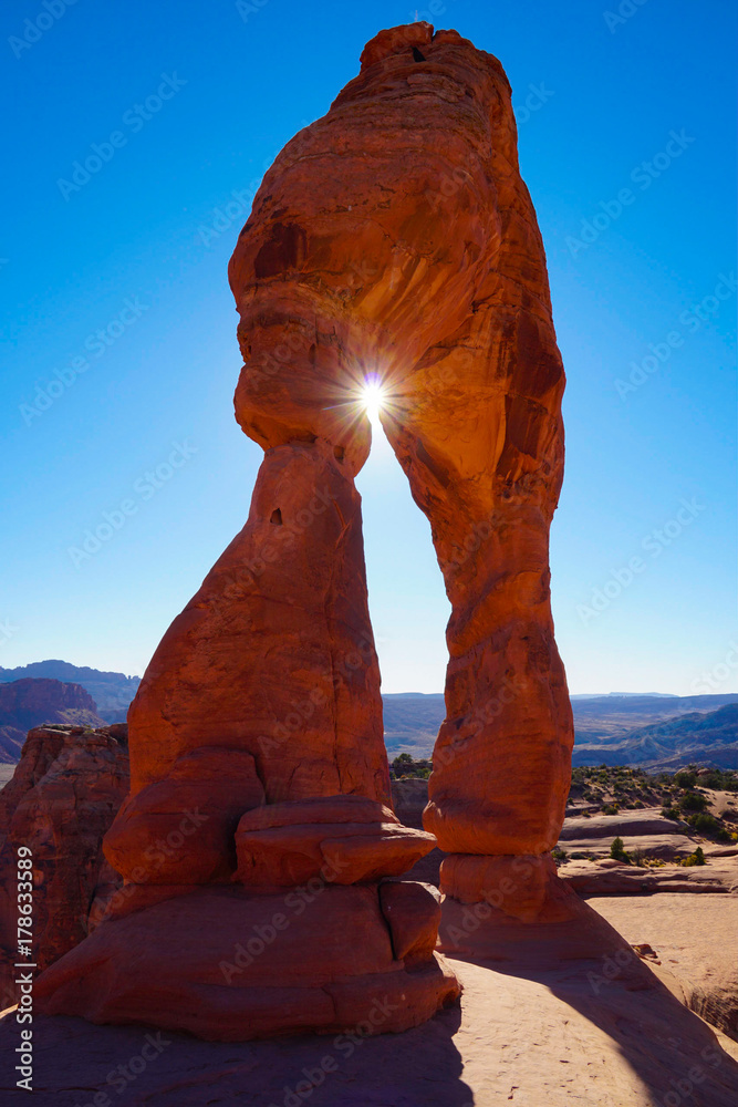 Delicate Arch with Sun Rays