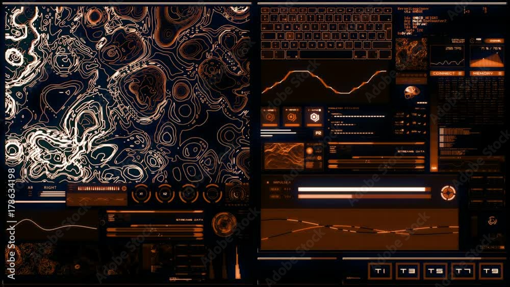 Warm Interface Warm futuristic interface/Digital screen/Detailed abstract background ...