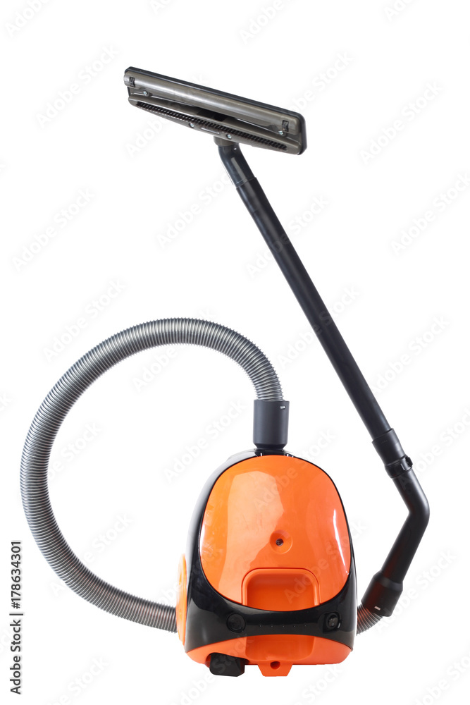 A small home vacuum isolated with white background