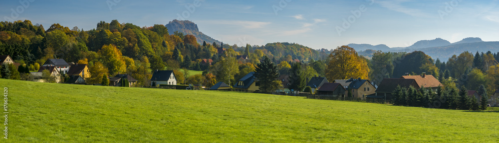 Autumn in the Saxon Switzerland park in Germany