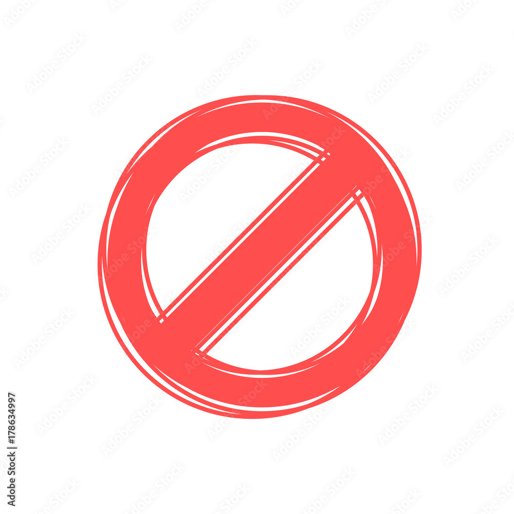 Prohibited red vector sign in flat style Prohibited red vector sign in flat style