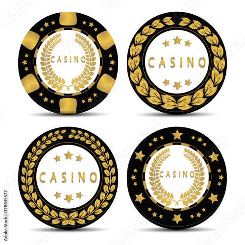 Vector illustration logo for poker chip casino