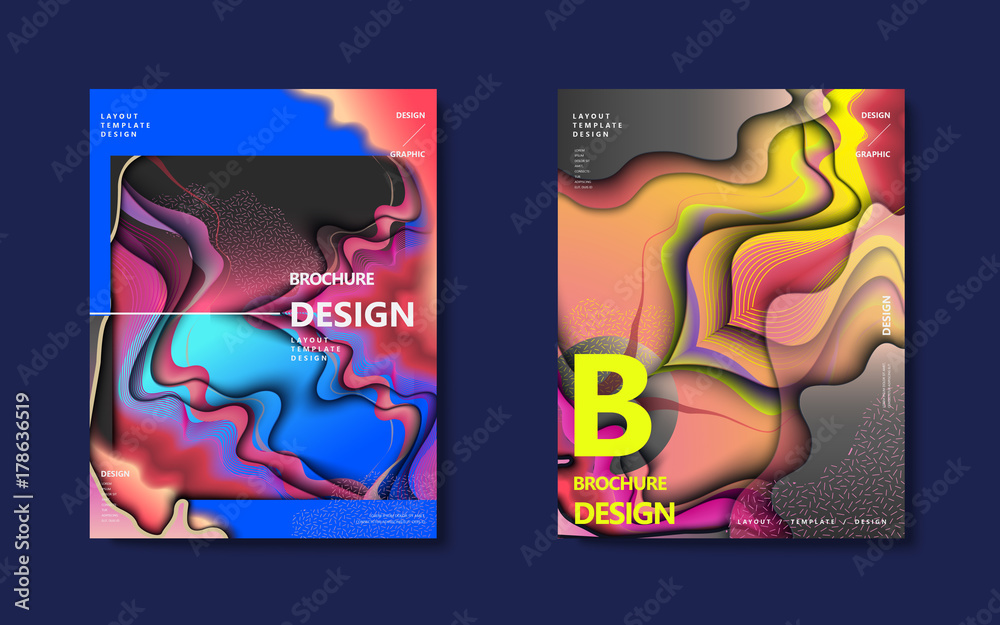 Abstract brochure design set Abstract brochure design set