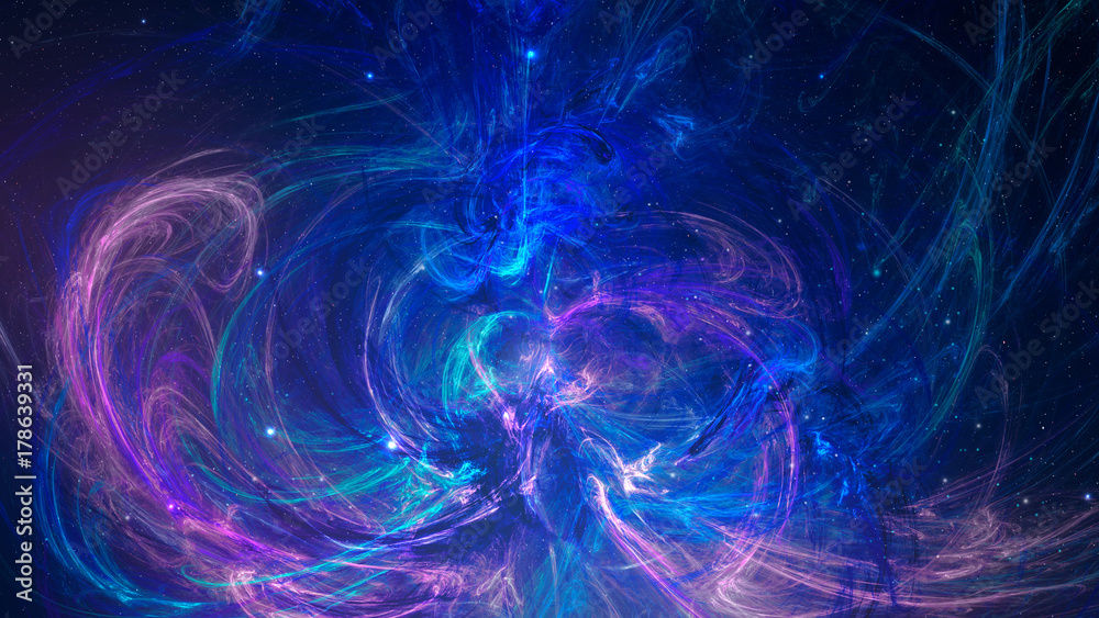 Fototapeta premium Fractal abstract background in violet and blue color