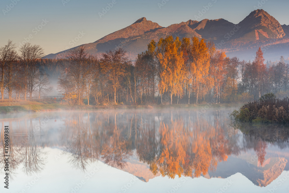 Early morning sunrise in high Tatra mountains