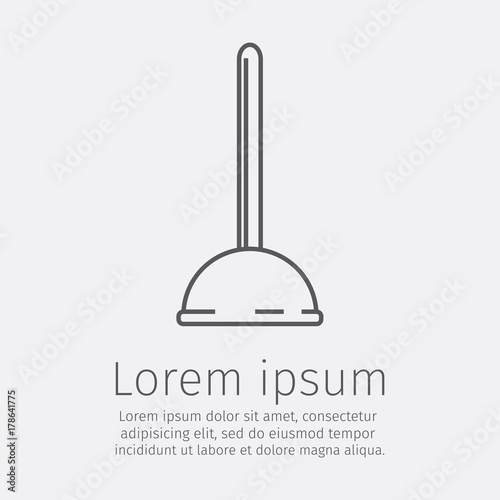 Plunger, repair, blocked pipe. Thin line icon set.