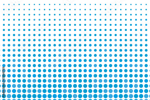 Abstract futuristic halftone pattern. Comic background. Dotted backdrop with circles, dots, point large scale. Blue color