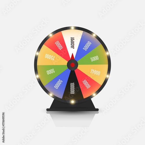 Bright fortune wheel gamble game illustration. Spin the wheel daily bonus