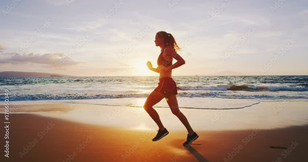 Woman Running on the Beach Woman Running on the Beach