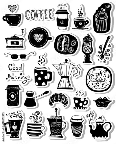 Coffee Doodle Stickers