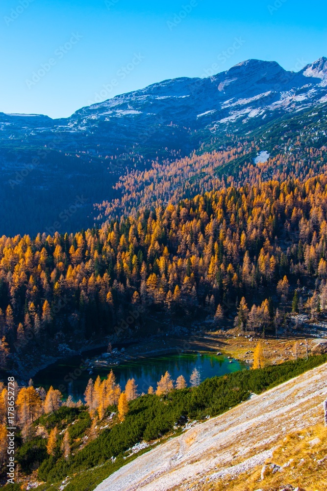 Triglav Lakes Valley in autumn, Slovenia