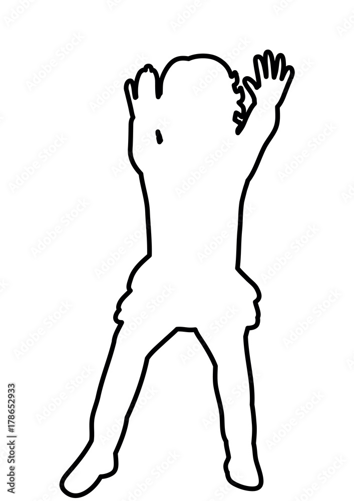Obraz premium contours of a little girl dancing
