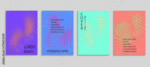 Minimalistic abstract vector halftone covers design. Future geometric template. Vector templates for placards  banners  flyers  presentations and reports