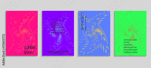 Minimalistic abstract vector halftone covers design. Future geometric template. Vector templates for placards, banners, flyers, presentations and reports
