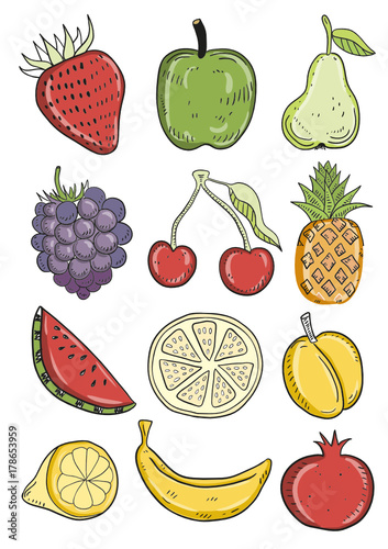 Hand Drawn Fruits