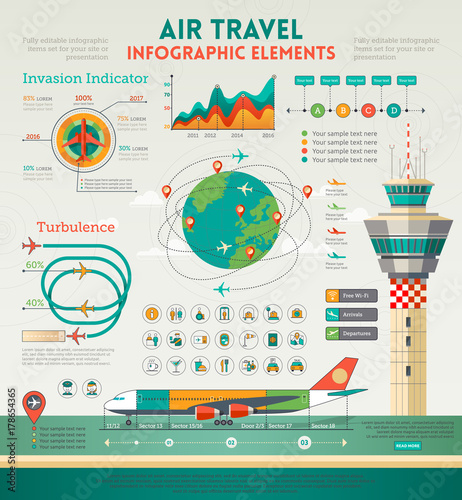 Air Travel Infographics elements