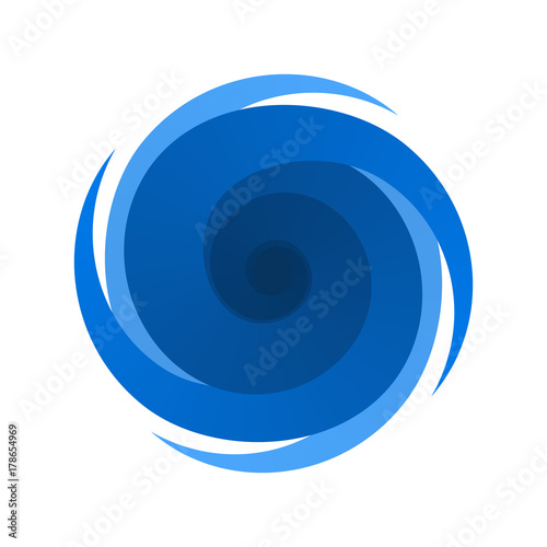 Blue symbol, sign of a storm, hurricane