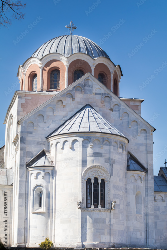 12th-century Serbian Orthodox monastery Studenica (serbian: Manastir Studenica ) in spring, Serbia, Unesco world heritage site.