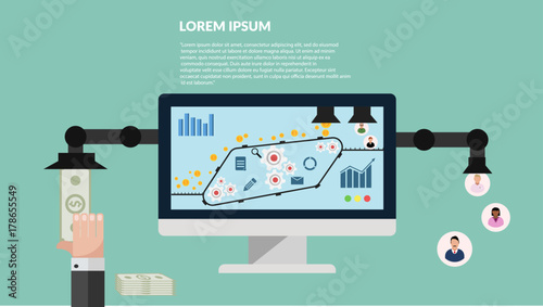 Lead generation web green concept vector eps 10 banner