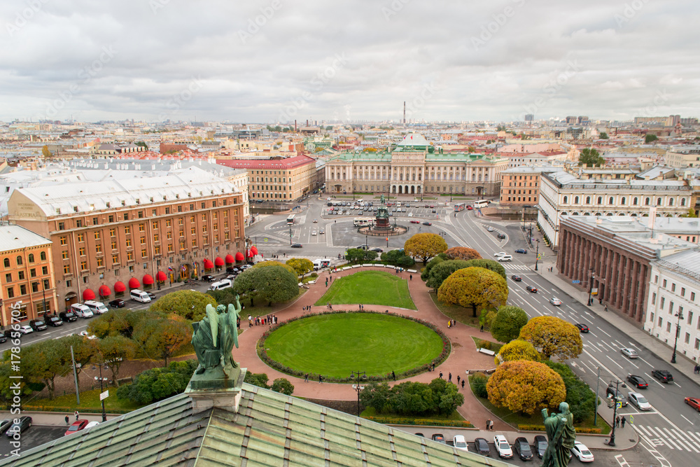 A view of Saint-Petersburg from the bell tower of St. Isaak's Cathedral