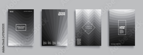 Monochrome covers design. Geometric shapes multiply. Eps10 vector.