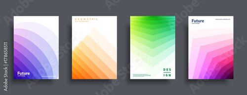 Geometric covers design. Colorful shapes multiply. Eps10 vector.