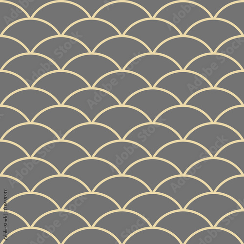 Seamless vector golden wavy ornament. Modern background. Geometric modern pattern